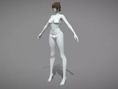 Base Mesh Pack - Stylized Female Rigged Low-poly 3D model