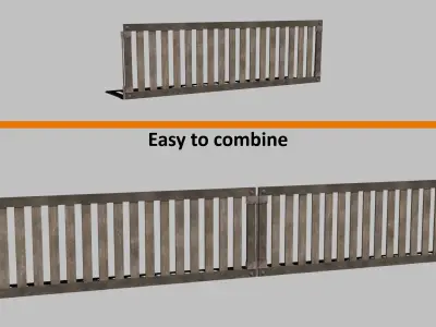 Fence Wood Full Pack Low-poly 3D model