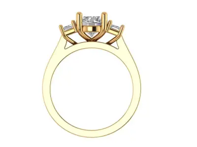 Round Engagement Ring 3D print model buy