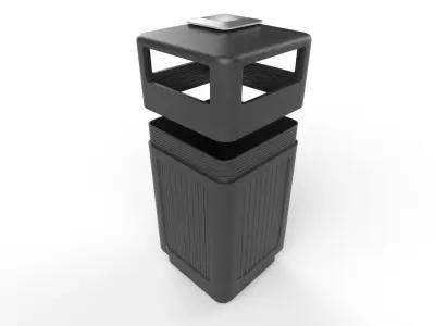 Trashcan m1 Low-poly 3D model