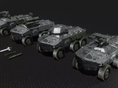 Sci-fi APC Collection 3D model
