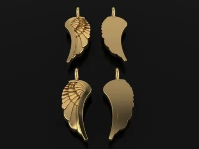 ANGEL WING DOUBLE SIDES PENDANT MID SIZE 3D print model