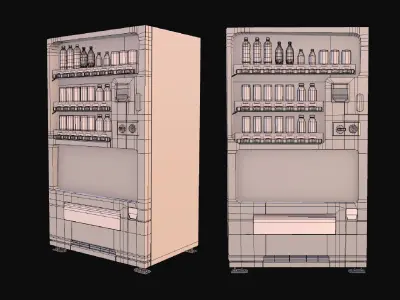 Japanese vending machine Suntory Low-poly 3D model