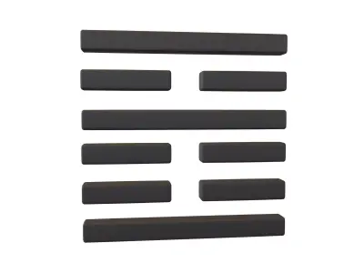 I Ching Hexagrams 21 shi ke v1 001 Low-poly 3D model