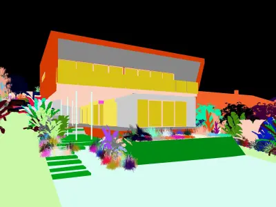 3D Modelling and Lumion 9 Scene RBeach House Complex Low-poly 3D model