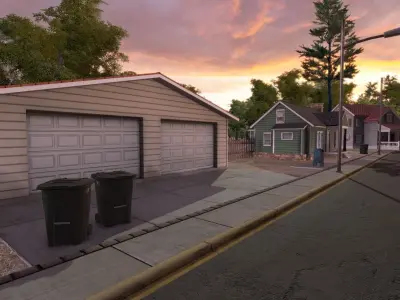 Residential Houses Low-poly 3D model