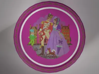 Old Quality Street Chocolate Sweet Tin Low-poly 3D model