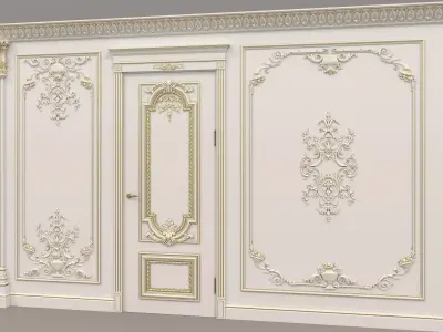 Wall Molding in Classic French style 38 3D model