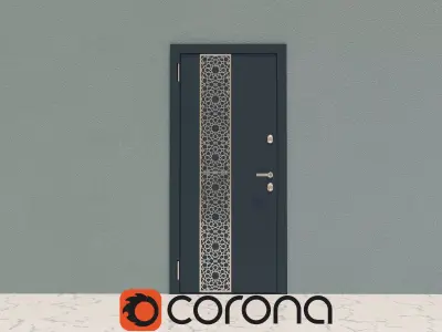 Modern Exterior Door with Eastern Figure 3D model