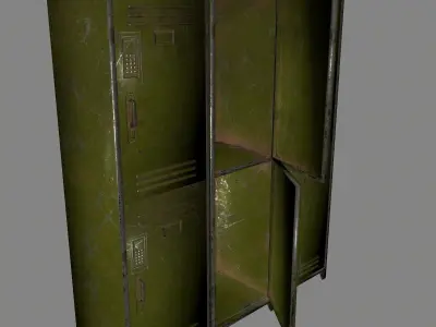 locker 5 three cupboards Low-poly 3D model