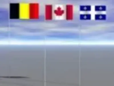 Germany Canada Quebec flags Free 3D model