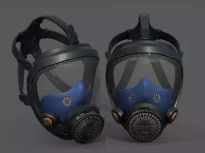 Gas mask helmet protection classic fantasy futuristic  Low-poly 3D model