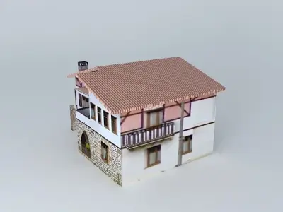 House with two floors 3D model