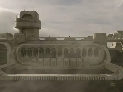 The DAM sci-fi Low-poly 3D model