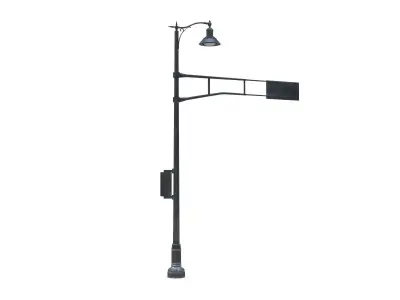 Street Light With Traffic Light 01 Low-poly 3D model