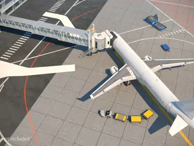  Passenger Jet with Jetway 