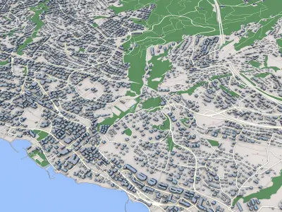 Lausanne City Switzerland 3D model