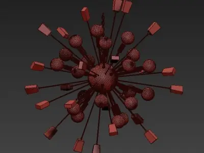 Large modern sputnik chandelier 3D model