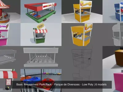 Basic Amusement Park Pack - Parque de Diversoes - Low Poly