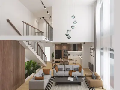 3d Interior House  - Scandinavian Style  039 3D model