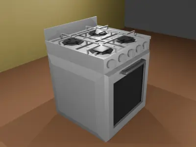 High Quality Low Poly Stove Perfect for Gaming and Architecture Low-poly 3D model