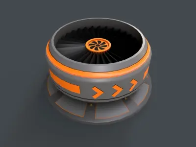 Sci-Fi Air Conditioner Low-poly 3D model