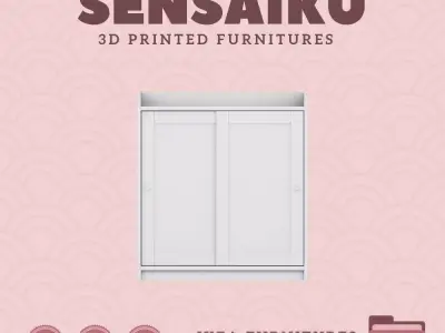 HAUGA Cabinet with Doors for Mini Dollhouse IKEA 3D Print 3D print model