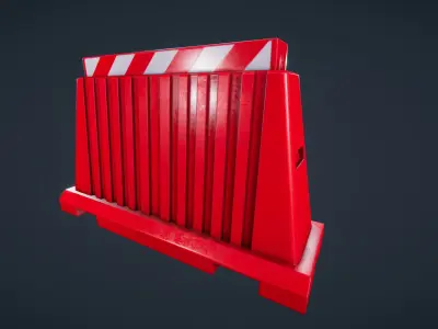 Jersey Water Barrier Low-poly 3D model