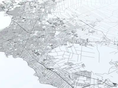 Montevideo Road Network and Streets 3D model
