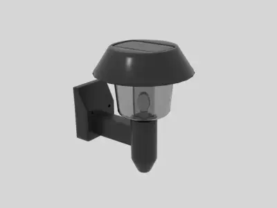 Solar Powered Wall Light Low-poly 3D model