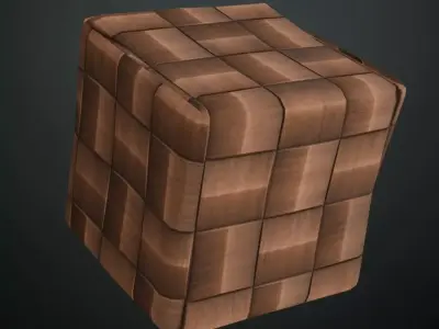 Geometric 3D Wood Mosaic Wall Tiles PBR Texture