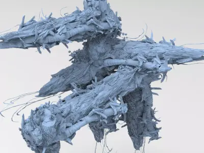Deep Asteroid mine facility exterior 9 3D model