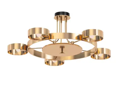 SL014 gold ceiling light with four lights 3D model