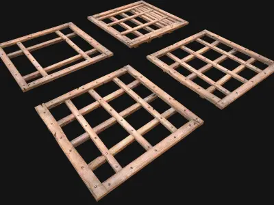 Medieval Roof Tile Modular Low-poly 3D model