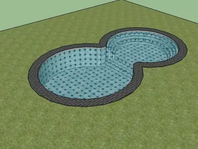 oval-shaped pool 3D model
