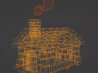 Wooden House C  Game Ready Fantasy Building Low-poly 3D model