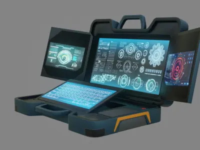 Sci-Fi Laptop - Low Poly Game Ready PBR Low-poly 3D model