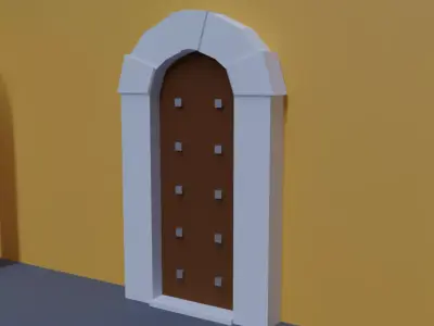 Low poly door 1 Cartagena Low-poly 3D model