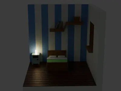 bedroom  isometric Free 3D model