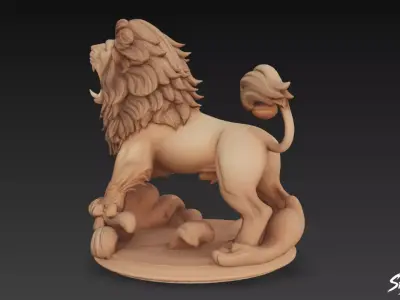 Lion Statue V26 Low-poly 3D model