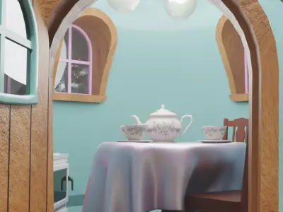 Teapot Miniature House 3D model
