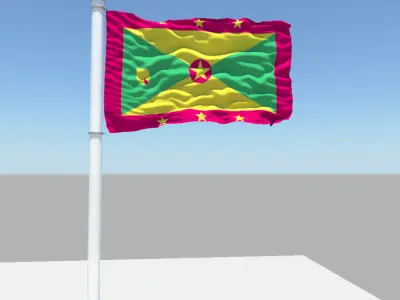 Grenada flag 3D model