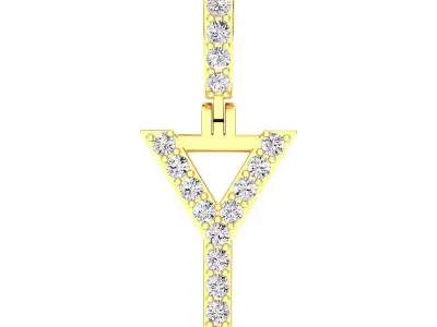 Alphabet Y-letter single row pendant 3D print model