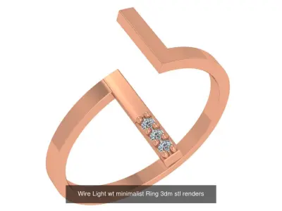 41 Wire Light wt minimalist Ring 3dm stl renders  3D Model Pack