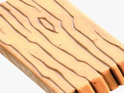 Cartoon Wood Planks 3D model