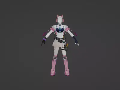 Feria Shen - Cyberkitty - Naraka Low-poly 3D model