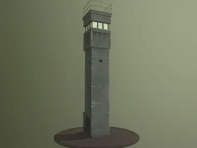 Abandoned Guard Tower 02 Low-poly 3D model