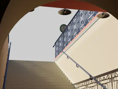 Subway Entrance Low-poly 3D model