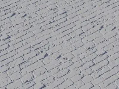 Cream White Painted Brick Wall PBR Texture  Texture