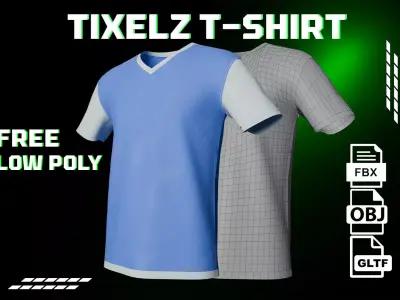 free t-shirt by tixelz Free low-poly 3D model